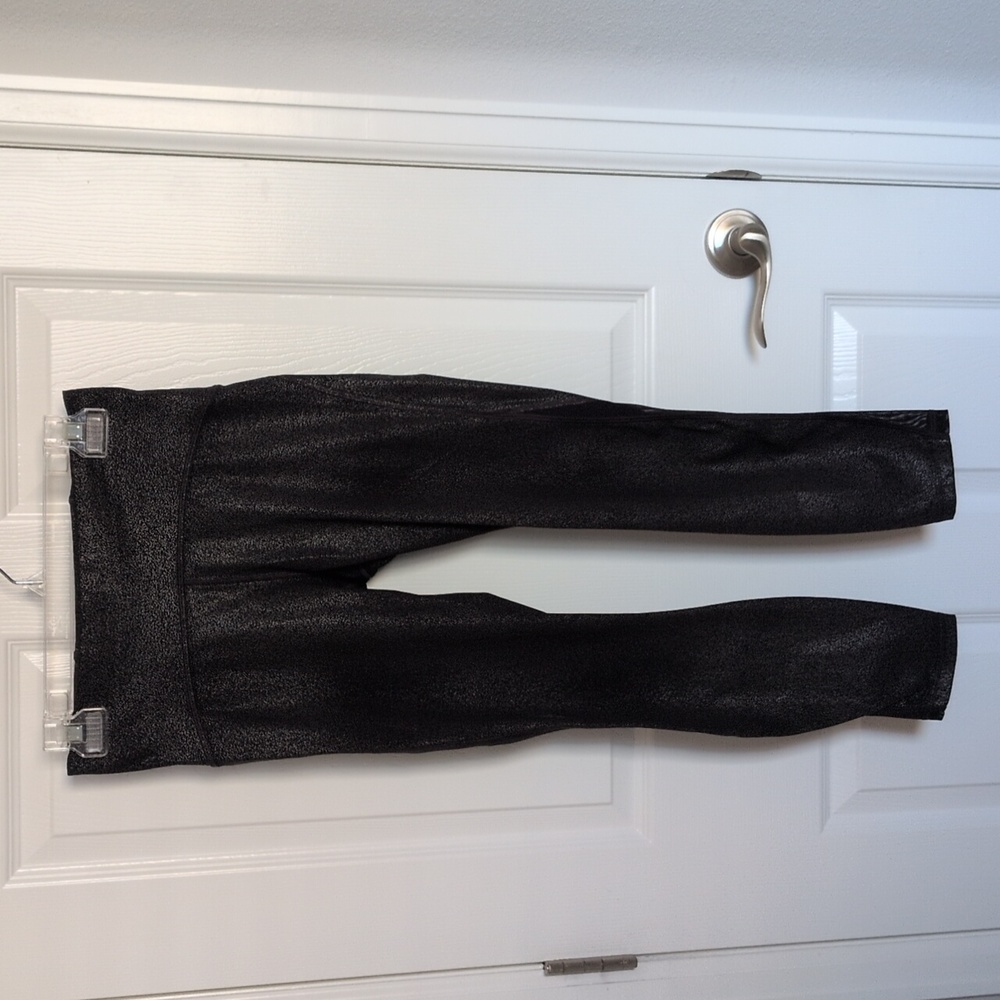 Lululemon Train Times 7/8 Pant Luminosity Foil Print Black Silver - 6